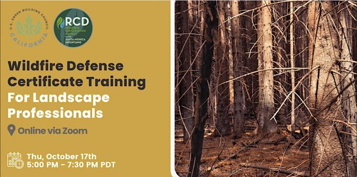 Free Webinar: Wildfire Defense Certificate Training for Landscape Professionals